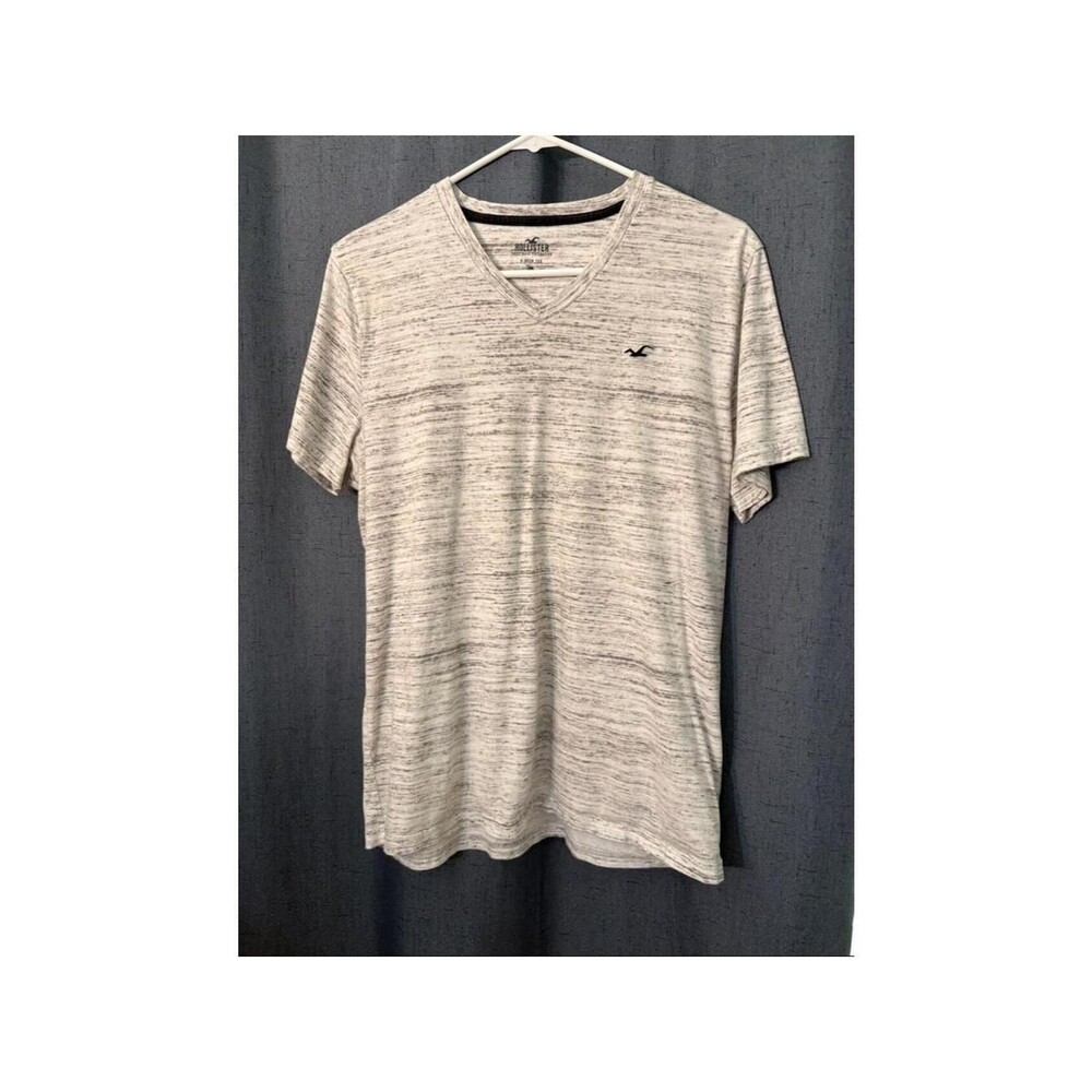 Hollister Co. Men's White and Grey Tshirt Size LG